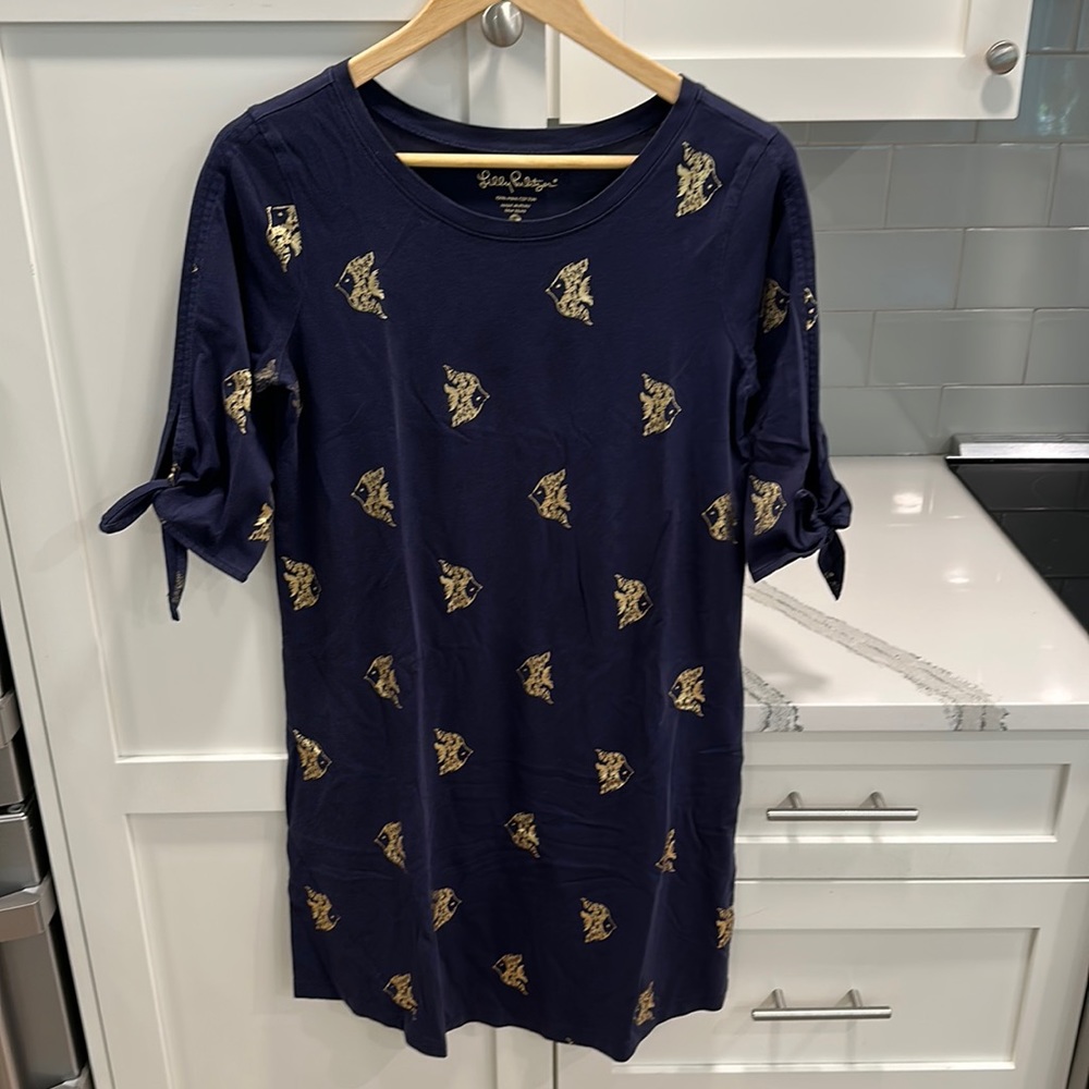 Cotton Lilly dress with tie sleeves